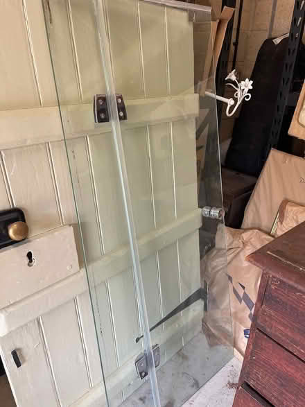 Photo of free Heavy glass hinged shower door (South Leigh OX29) #1