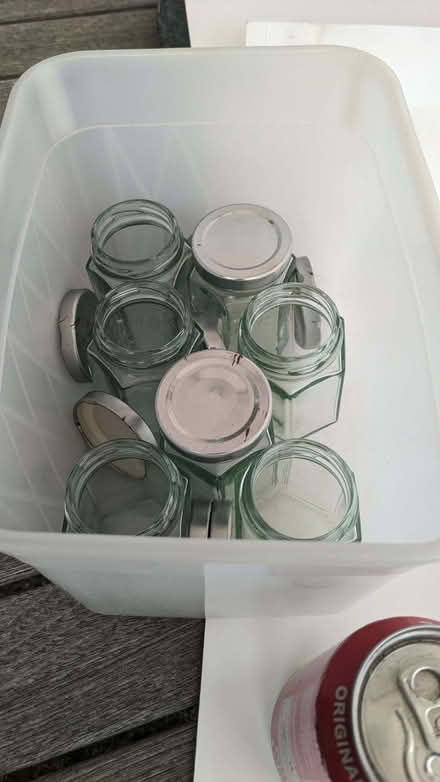 Photo of free 12 little glass screw top jars (Camberley GU15) #2