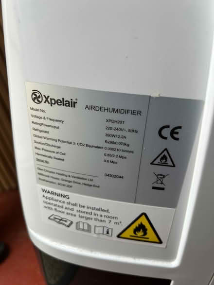 Photo of free Dehumidifier (Moor Park L9) #2