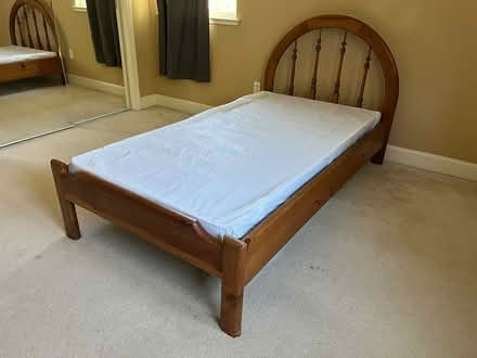 Photo of free Twin Solid Wood Bed + Box Spring (Lindenwood) #2