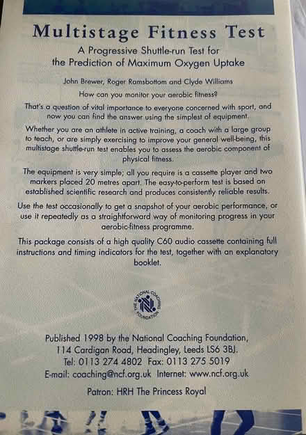 Photo of free Multistage fitness test cassette (Finsbury Park N4) #3