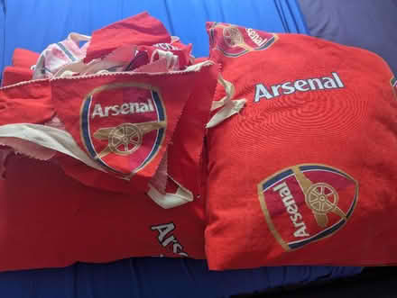Photo of free Arsenal cushions and bunting (TN10 Tonbridge) #1