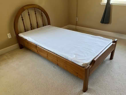 Photo of free Twin Solid Wood Bed + Box Spring (Lindenwood) #3