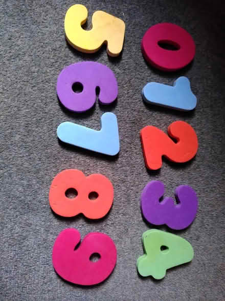 Photo of free 0-9 foam numbers (Ecclesall, S11) #1