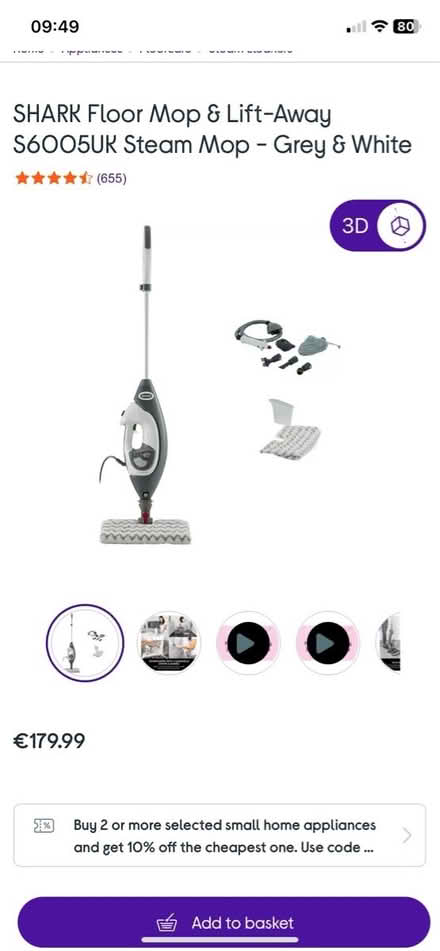 Photo of free Shark steam mop (killiney) #4