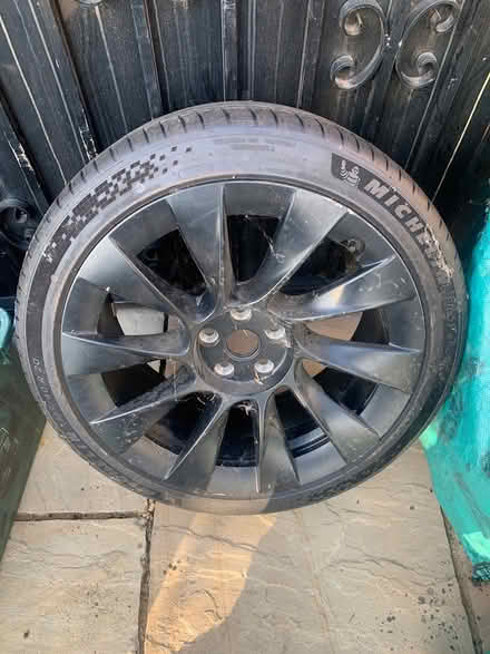 Photo of free Tesla alloy wheel and tyre (Ilford ig3) #1