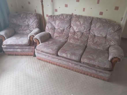 Photo of free Sofa and two arm chairs (Neston CH64) #1