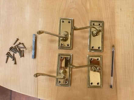 Photo of free Pair of brass door handles (Donnybrook) #1