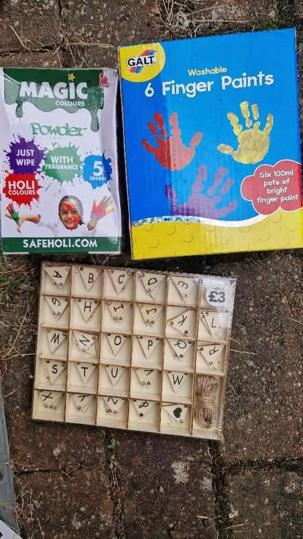 Photo of free Finger paint and wooden letter bunting (Far Bletchley MK3) #1