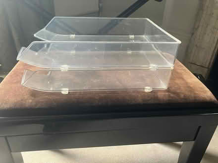 Photo of free Clear plastic stacked filing trays (Barnsbury Street, Islington N1) #1
