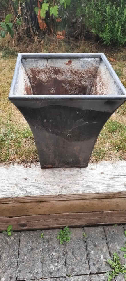 Photo of free Metal plant pot (Hereford, Belmont) #1