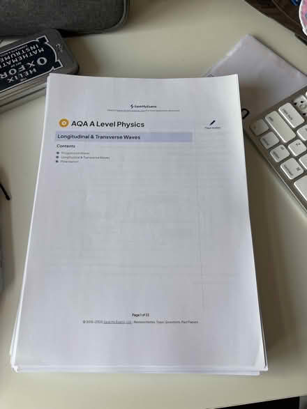 Photo of free ALL OF A-Level Physics Waves Notes (GL50) #1