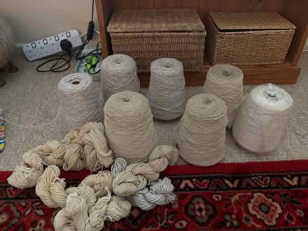 Photo of free Cones of weaving yarn and assorted skeins (Newport East PO30) #1