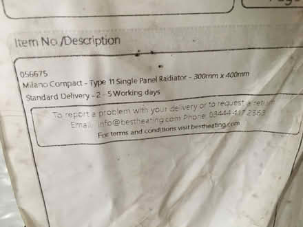 Photo of free Compact single radiator (Chelmer Village CM2) #2