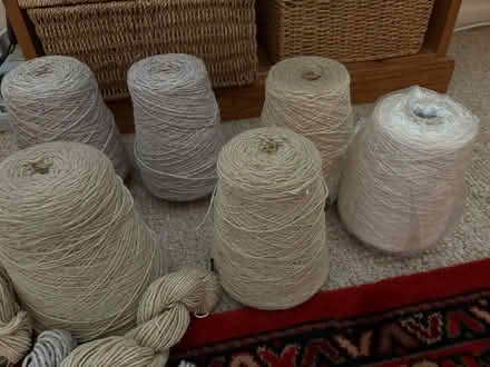 Photo of free Cones of weaving yarn and assorted skeins (Newport East PO30) #2