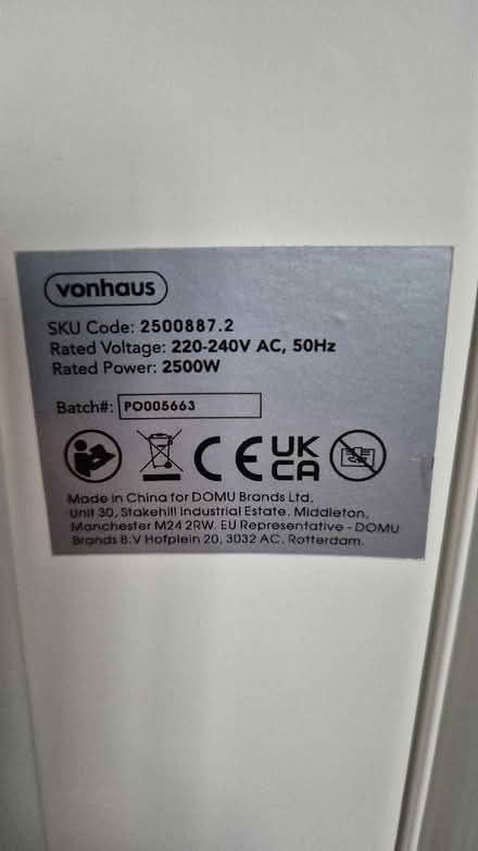 Photo of free Vonhaus oil filled radiator. (Figge's Marsh CR4) #4