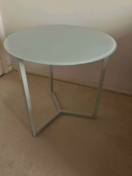 Photo of free Small round glass /metal side table (Emmbrook RG41) #1