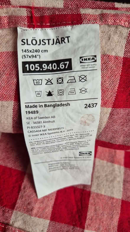 Photo of free IKEA red gingham table cloth (Figge's Marsh CR4) #2