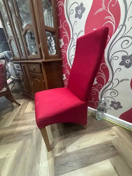 Photo of free x4 red chairs (Brierlow Bar SK17) #1