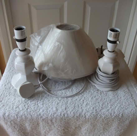 Photo of free 2 x white porcelain bedside lamps (ME16 - Allington) #1