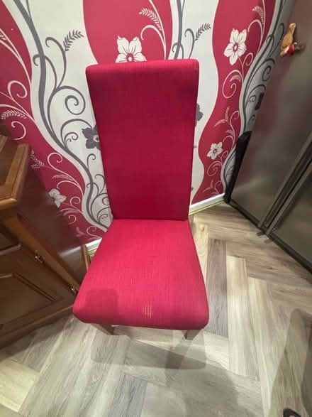Photo of free x4 red chairs (Brierlow Bar SK17) #2