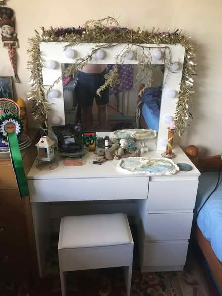 Photo of free White dressing table & Mirror and stool (Cradley WR13) #1