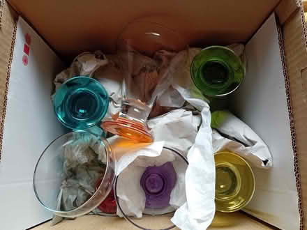 Photo of free Set of 6 ice cream/pudding dishes, glass and different colou (Teddington TW11) #1
