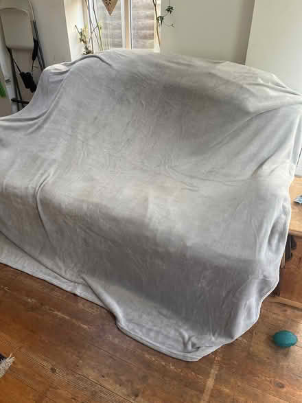 Photo of free Large grey fleece throw 220x220cm (Hyde Heath HP6) #1