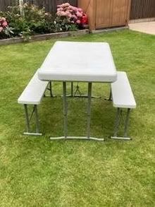 Photo of free Table and two benches (Sale Moor M33) #1