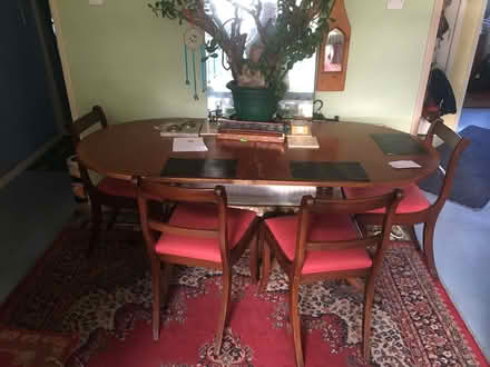 Photo of free Dining table and 4 or 6 chairs 176cm x 88.5cm dismantle able (Cradley WR13) #1