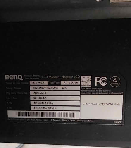 Photo of free 27 in BenQ RL series NOT WORKING (Spring Valley, CA, 91977) #2