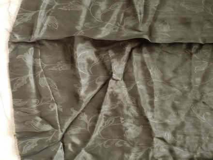 Photo of free Dark green patterned voile fabric (Thorpe Bay SS1) #2