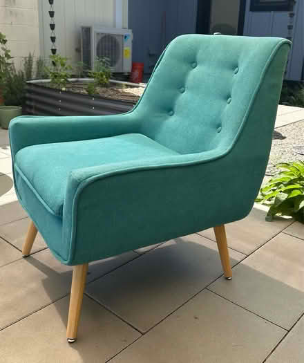 Photo of free Teal/Turquoise Blue Accent Chair (Cascade - Fairwood) #2