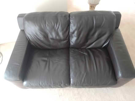 Photo of free 2 Seater Brown Leather Sofa (Chichester) #2