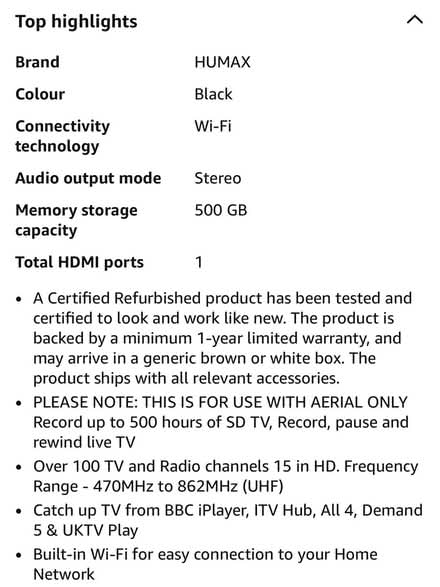 Photo of free Humax FVT-5000T Freeview box (Wincobank S9) #2