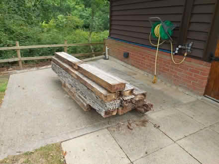 Photo of free Green Oak sleepers used (Rail Croft PO7) #3