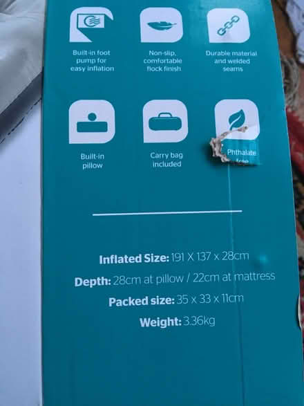 Photo of free Double Airbed with built-in pump (The Rushes, LE11) #3