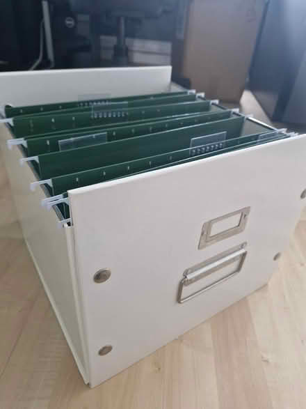 Photo of free 2 white filing boxes (Mitcham) #2