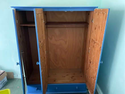 Photo of free Blue wooden wardrobe (New Malden SW20) #2