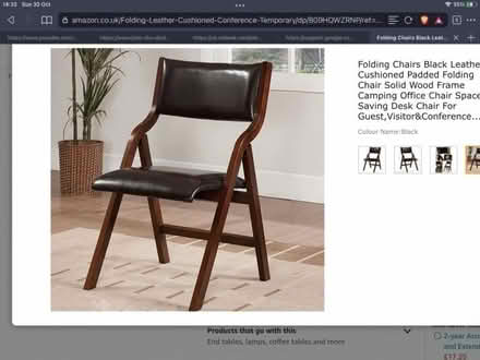 Photo of Folding wooden or leather chair. (Olympia W14) #1