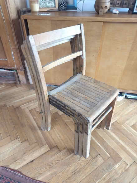 Photo of free 3 stacking chairs (SW11 5) #1