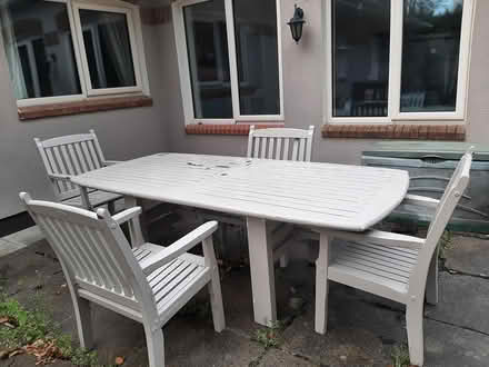 Photo of free Solid wooden garden table &4 chairs (Delgany) #2