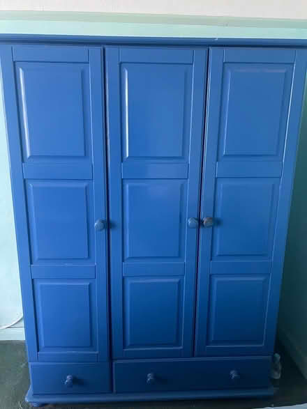 Photo of free Blue wooden wardrobe (New Malden SW20) #1