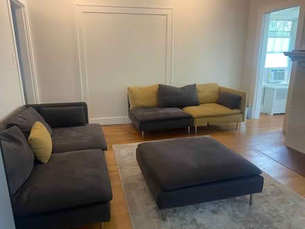Photo of free Loveseat and footrest (Newton Center) #1
