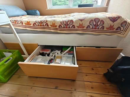 Photo of free Single bed with storage & mattress (Kenley CR8) #1
