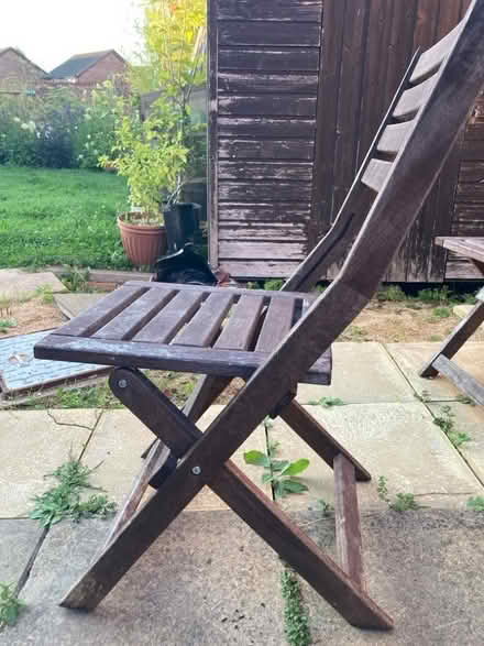 Photo of free Teak wood chairs (two) (Cam GL11) #1