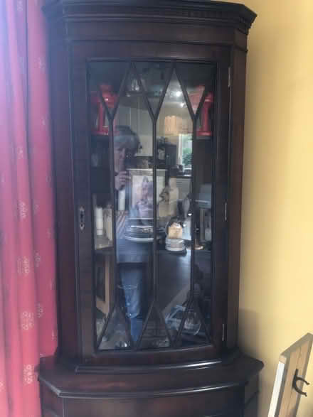 Photo of free Dark wood corner cupboard (Ball Hill CV2) #1