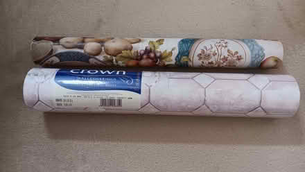 Photo of free Unopened roll bathroom wallpaper and a part roll of kitchen (Bagshot GU19) #1