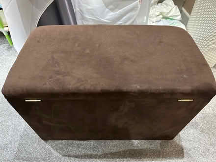 Photo of free Brown suede effect storage/bedding box/ottoman (Astley Village PR7) #2