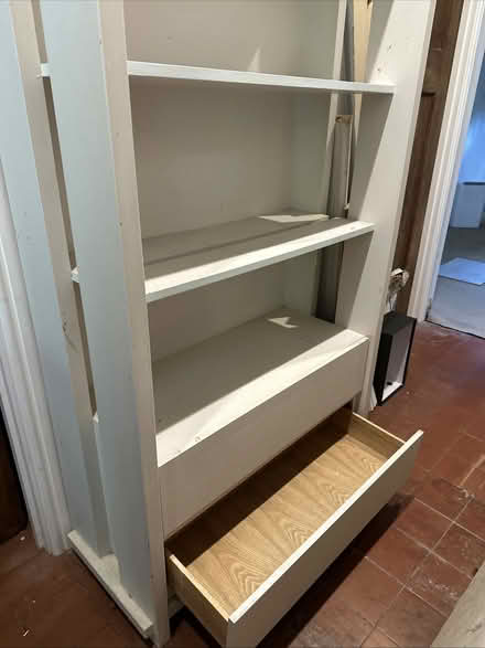Photo of free Tall wooden bookshelf and drawers (Haslemere Surrey) #4